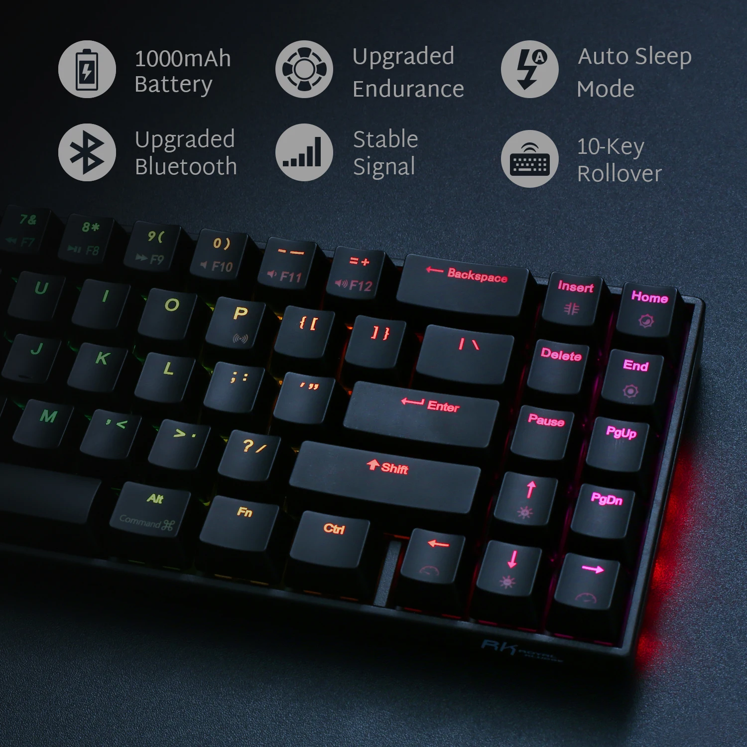 Беспроводная Механическая игровая клавиатура RK ROYAL KLUDGE RK71 RGB компактная с