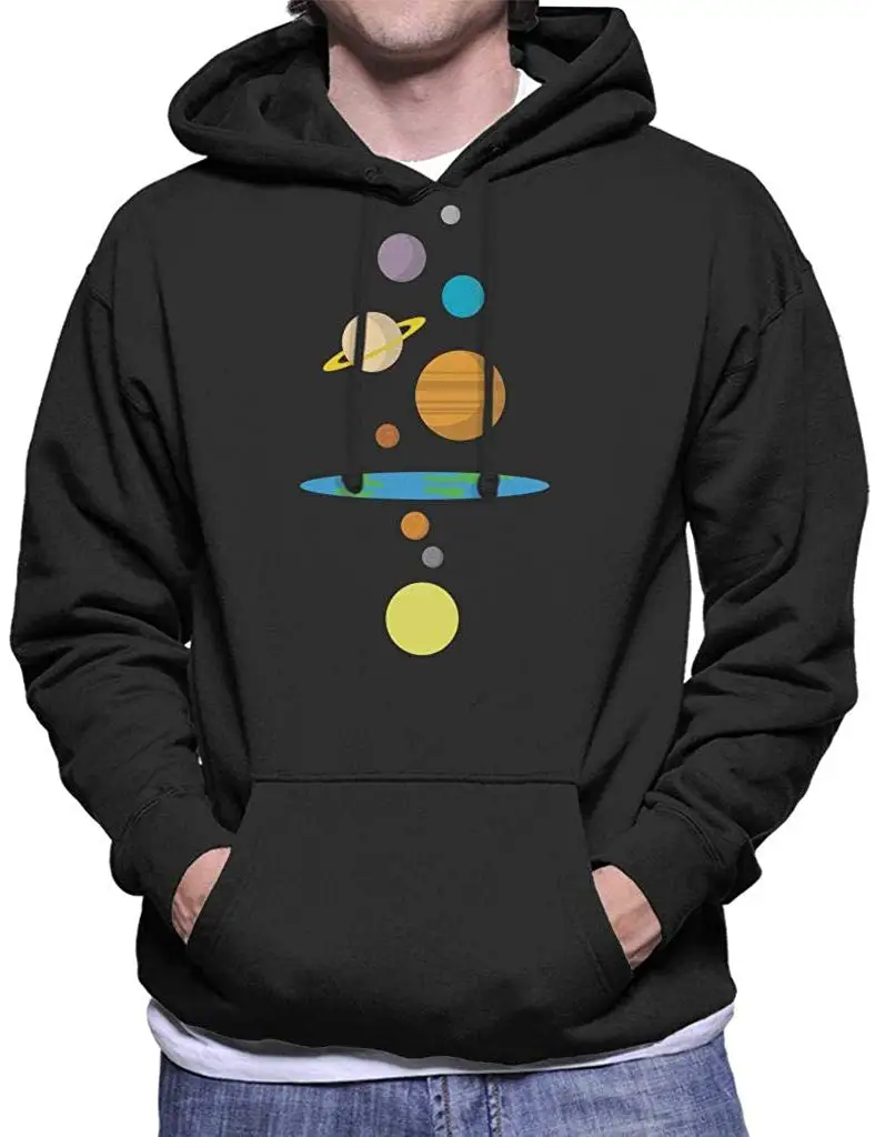 Плоская Земля Солнечная система мужская толстовка с капюшоном Мужская Женская