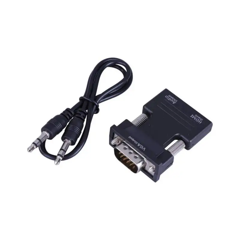 Адаптер с аудио 1080P HDMI в VGA адаптер цифро-аналоговые и видео конвертер кабель для