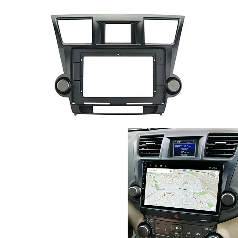 

Автомобильная радиоприемник Fascia Trim Double Din Dash Panel DVD Frame, 10,1 дюйма, комплект для установки для Toyota Highlander Kluger 2009-2013