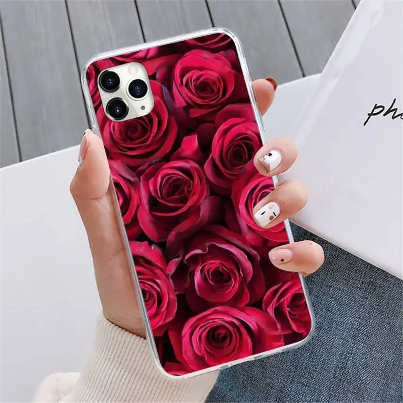 

rose Phone Case For iphone 12 5 5s 5c se 6 6s 7 8 plus x xs xr 11 pro max mini
