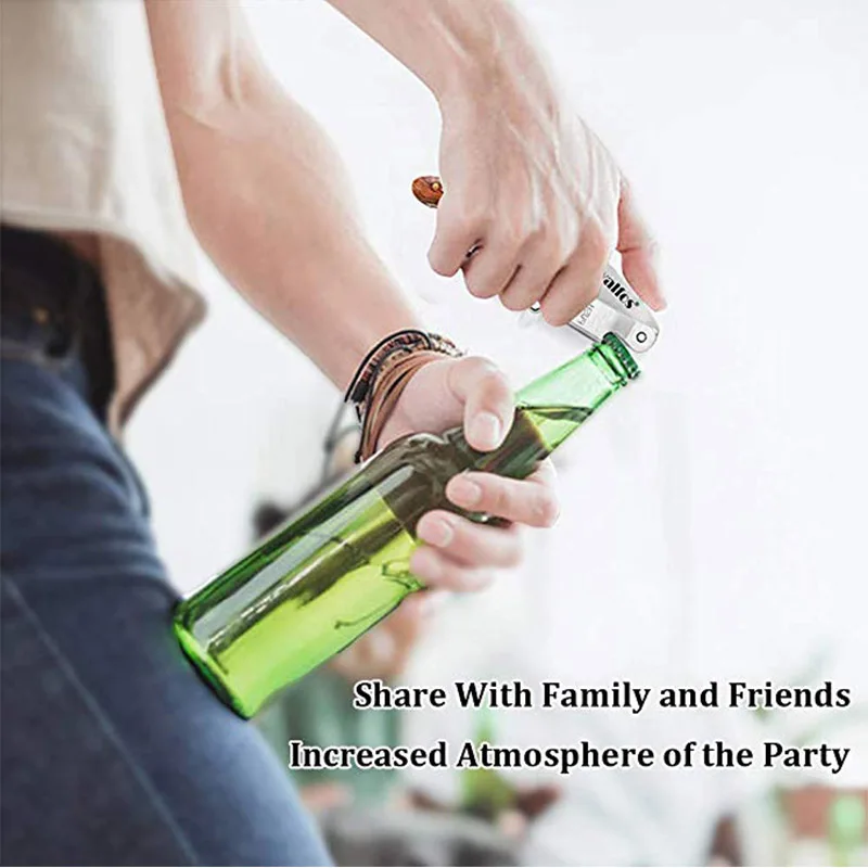 WALFOS High Quality  Wood Handle Professional Wine Opener Multifunction Portable Screw Corkscrew Wine Bottle Opener Sea horse images - 6