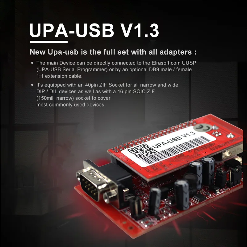 UPA USB программист USB V1.3 V2014 Программист Полный Адаптеры с функциями NEC 40Pin Zif Разъем 16Pin SOIC 93C чип 24C01 85C92