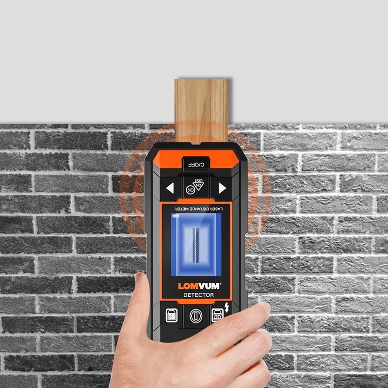 LOMVUM Metal Detector Wiring Laser Meter Multifunctional Hidden Wire Wood Finder Wall Scanner USB Digital Tape | Инструменты