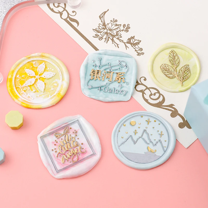 Милый macaron цветной металлический сплав огнеупорный штамп набор воск печать