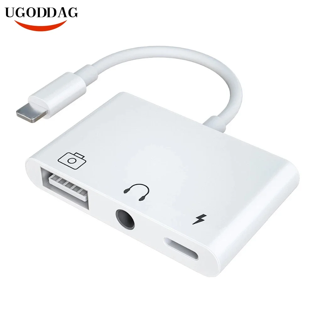 

Адаптер Lightning/OTG USB 3 для чтения камеры с разъемом для наушников 3,5 мм комплекты для синхронизации данных для iPhone X/XR/XS/11/8/7/iPad