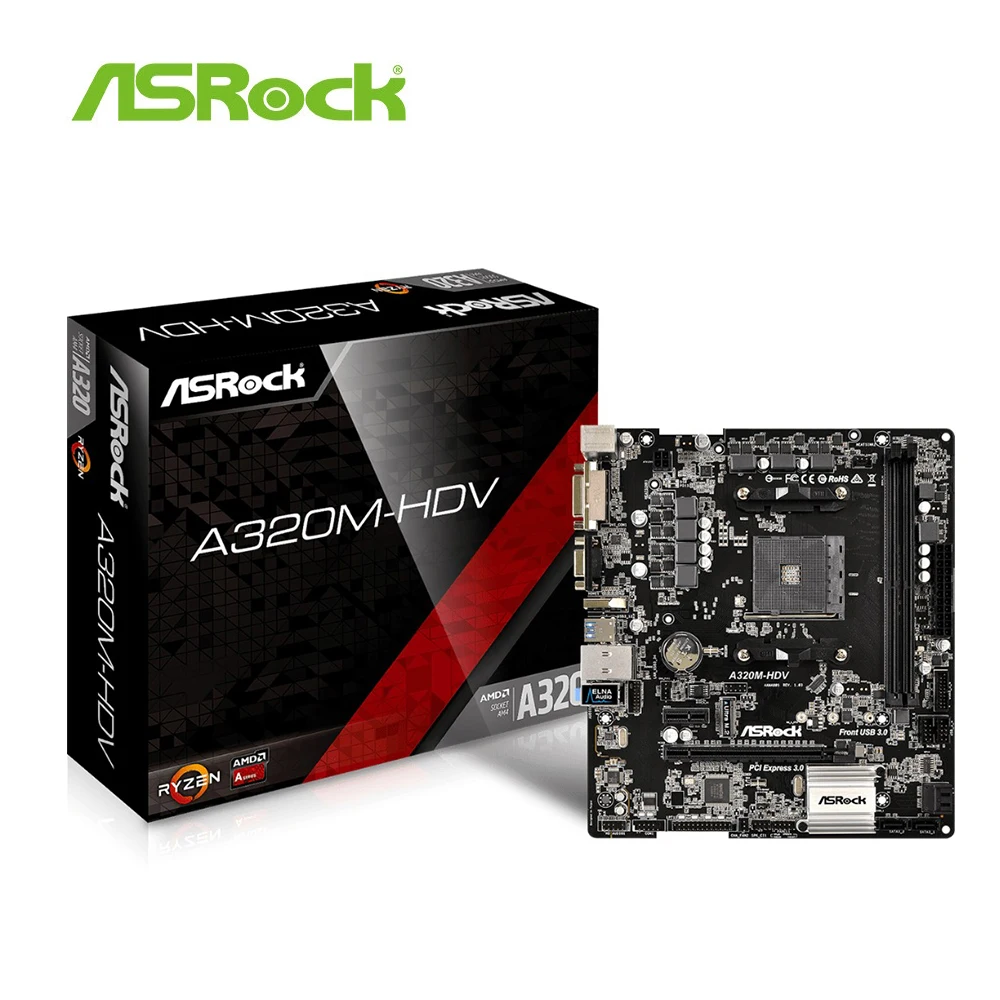ASRock Super Alloy A320M-HDV Desktop Motherboard A320 Socket AM4 DDR4 32G SATA3 1 Ultra M.2 USB 3.1 VGA HDMI Micro-ATX | Компьютеры и