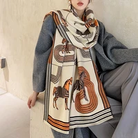 thick warm winter scarf women cashmere pashmina shawl lady wraps luxury brand print female blanket stoles 2021 new