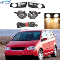 for vw touran 2002 2003 2004 2005 2006 car styling front bumper fog lamp fog light wire harness fog lamp grille cover