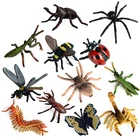 12 шт. моделирование диких насекомых модель животных бабочка пчела паук мантис Скорпион Стрекоза мини Подвижная кукла детские игрушки