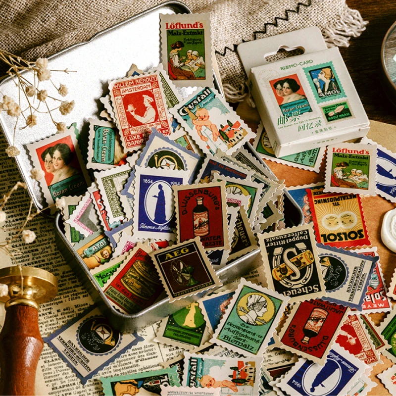 46 pcs/box Vintage Antique old stamps Bullet Journal Decorative Washi Stickers Scrapbooking Stick Label Diary Album | Дом и сад