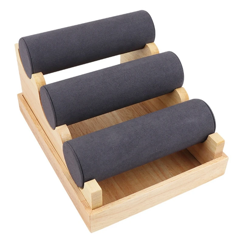 

Wood 3 Tier Bracelet Watch Stand Holder Jewelry Showcase Display Storage Necklace Bangle Organizer