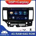Автомобильный радиоприемник 2 Din, стерео, Android 10,0, для Mitsubishi Lancer 2006-2016, DSP, Carplay, DAB, OBD, 4G, RDS, камера, SWC, GPS, навигатор, 64 ГБ