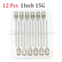 12 pcs 1 5 inch silver stainless steel 15ga connector glue head dispensing needle suitable for dispensing electronic components