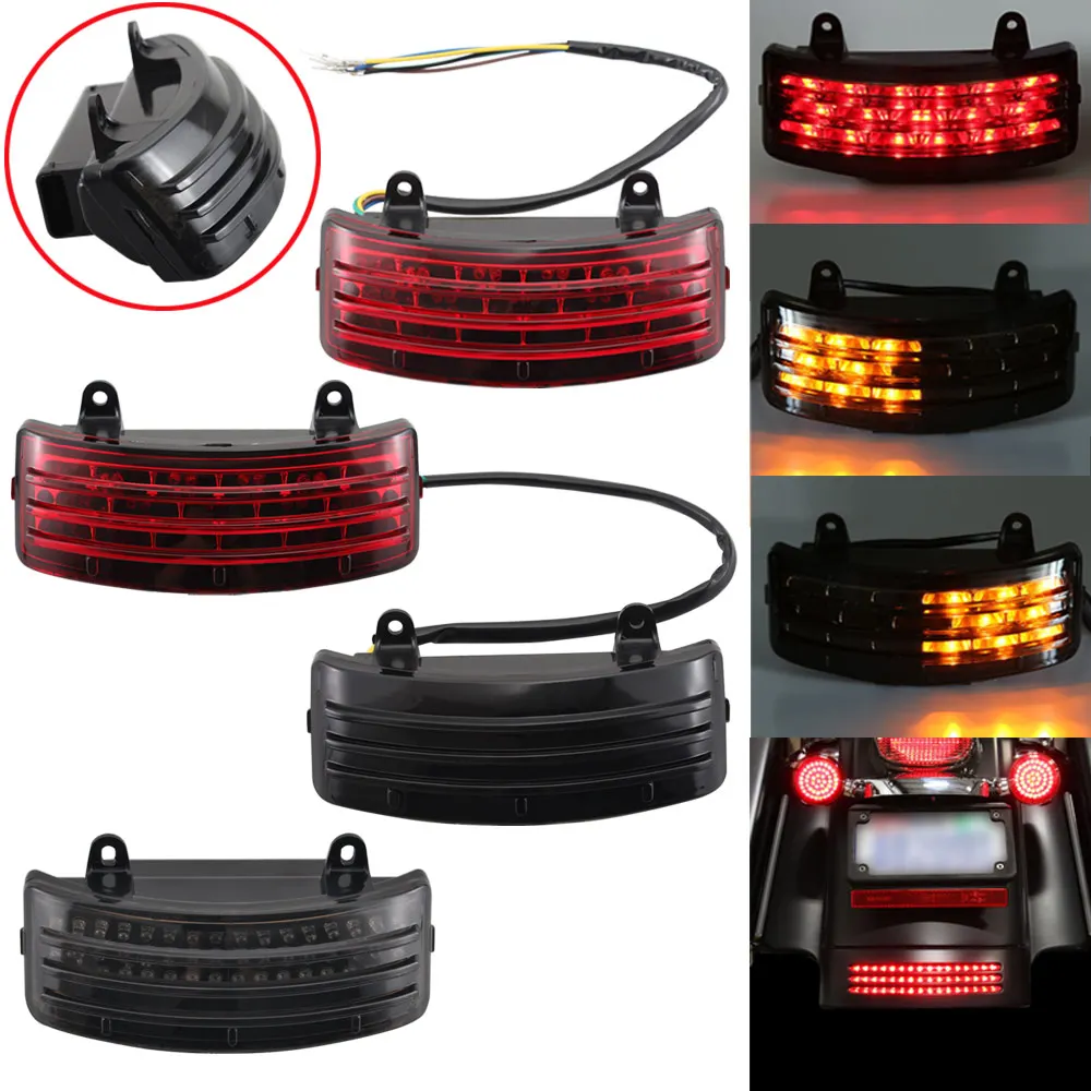 

Motorcycle Rear Tri-Bar Fender LED Brake Tail Light Turn Signal Driving Light Fits For Harley Touring FLHX / FLTRX Street Glide