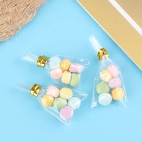 18pcs3bags multiple color 112 dollhouse cute miniature macaron cake pretend play food for doll kitchen decor accessories