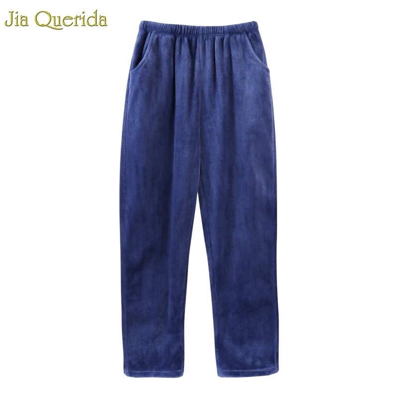 Мужские штаны для отдыха Фланелевые сна зимние теплые пижамные эластичная