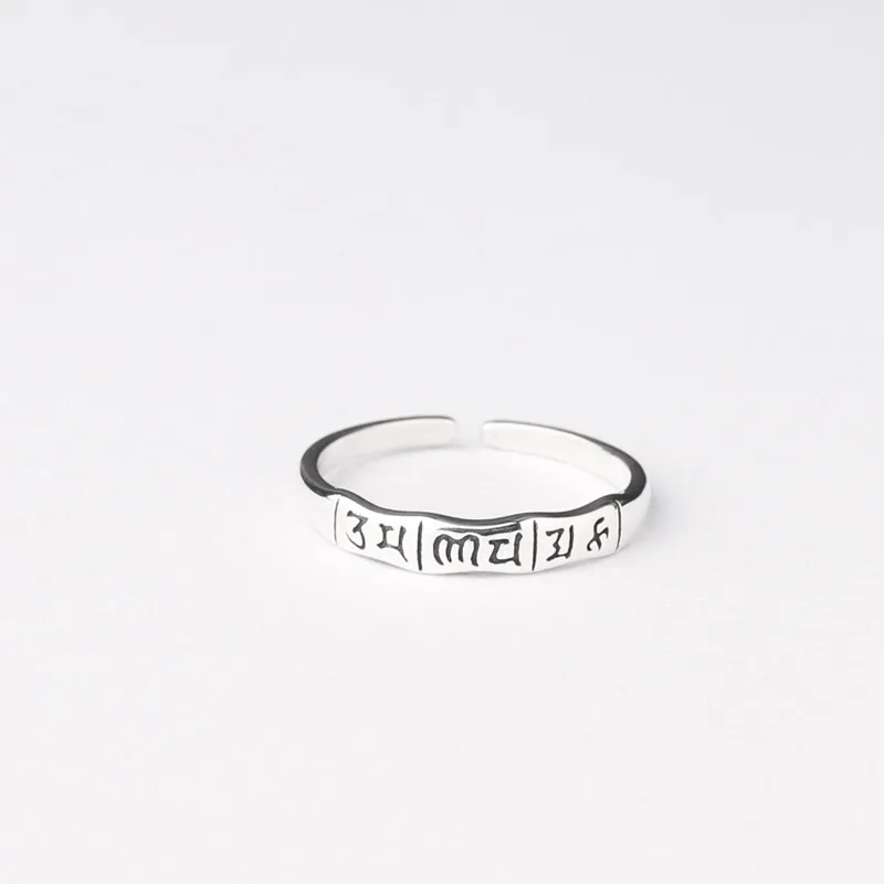925 Sterling Silver Tibetan Om Mani Padme Hum Open Ring Jewelry A3545 | Украшения и аксессуары