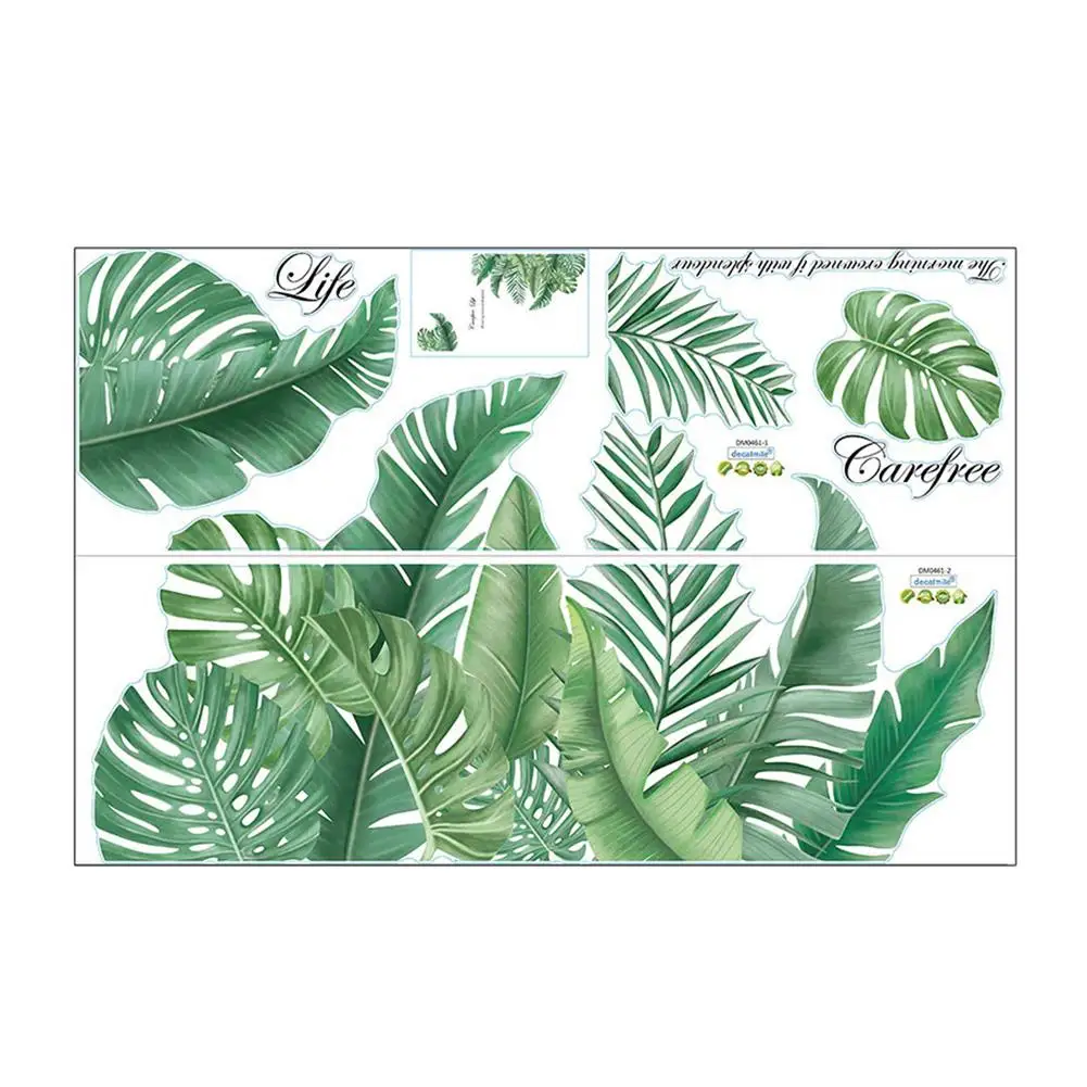 Наклейки на стену настенные наклейки растения тропические листья большие