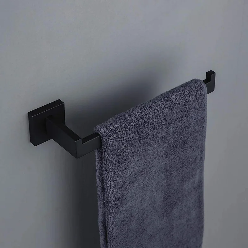 

Bathroom Hardware Set Black Robe Hook Towel Rail Bar Towel Rack Shelf Tissue Paper Holder Organizer Rack Bathroom Accessories