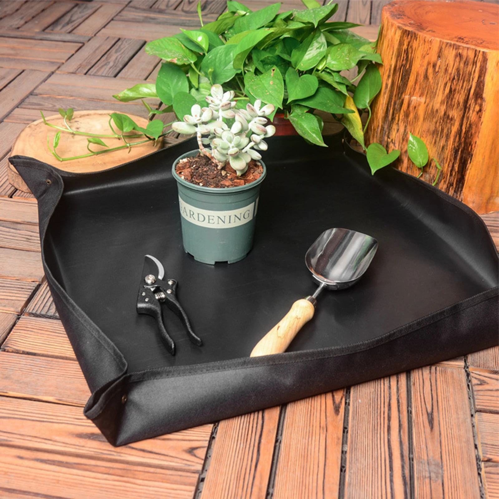 

100x100cm Garden Planting Mat Repotting Mat Square Waterproof Foldable Transplanting Tarp Flower Potting Pad Indoor Soil Removal