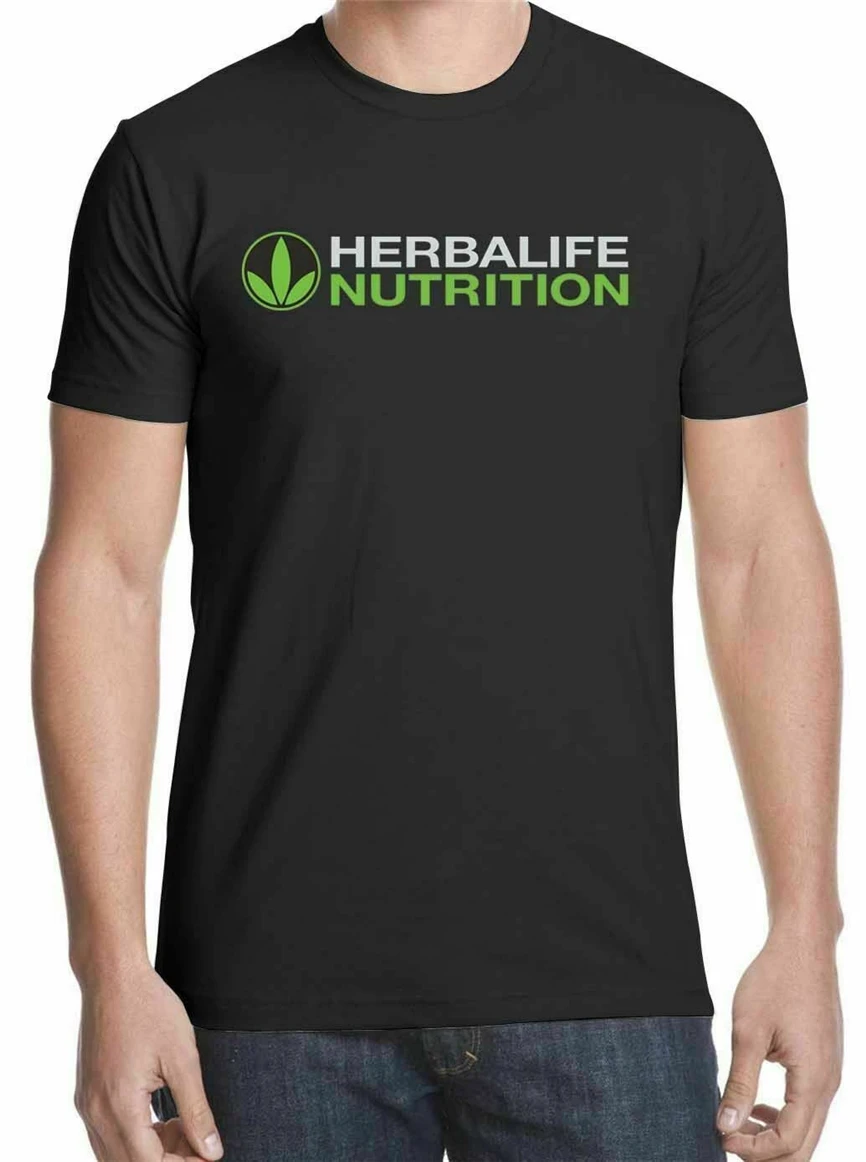 Herbalife Nutritio логотип медицина рубашка черная белая футболка свободный стиль