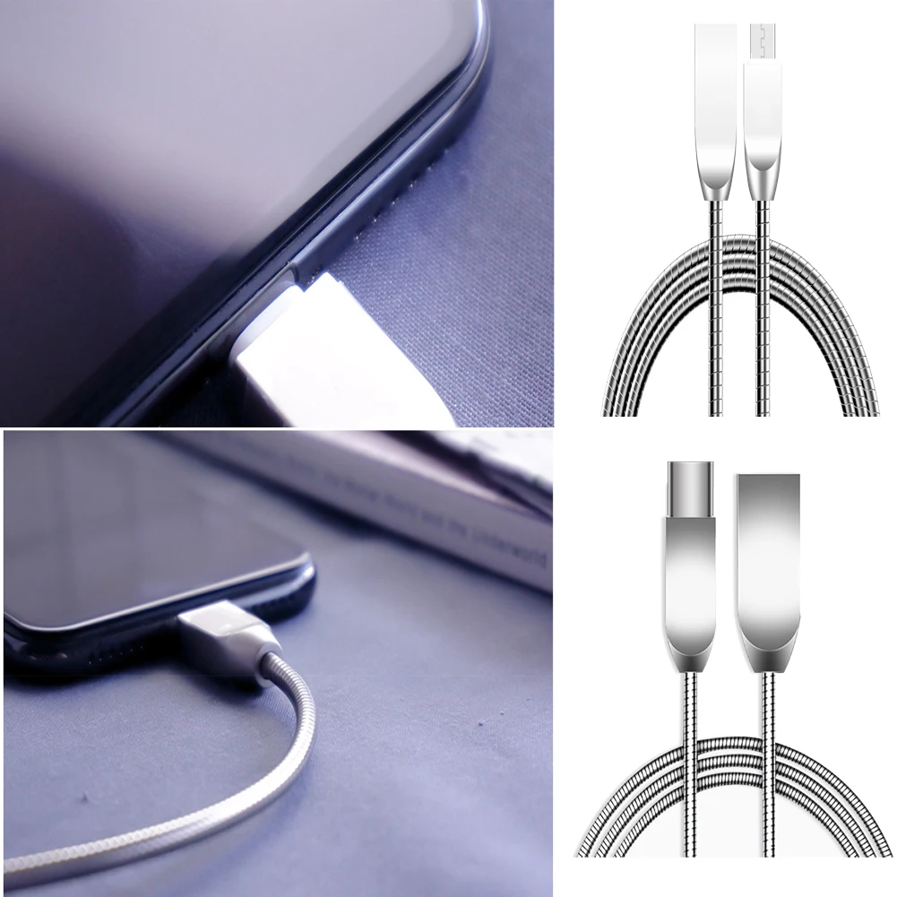 3A быстрое зарядное устройство металлический кабель Micro usb type-C для huawei samsung Meizu