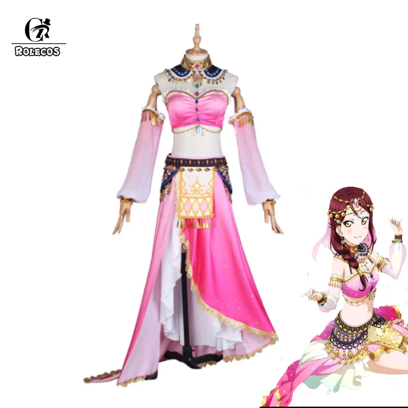 

ROLECOS аниме Love Live Aqours Dancing Diva 9 символов Takami Chika Watanabe You Kurosawa Ruby платье униформа костюмы для косплея