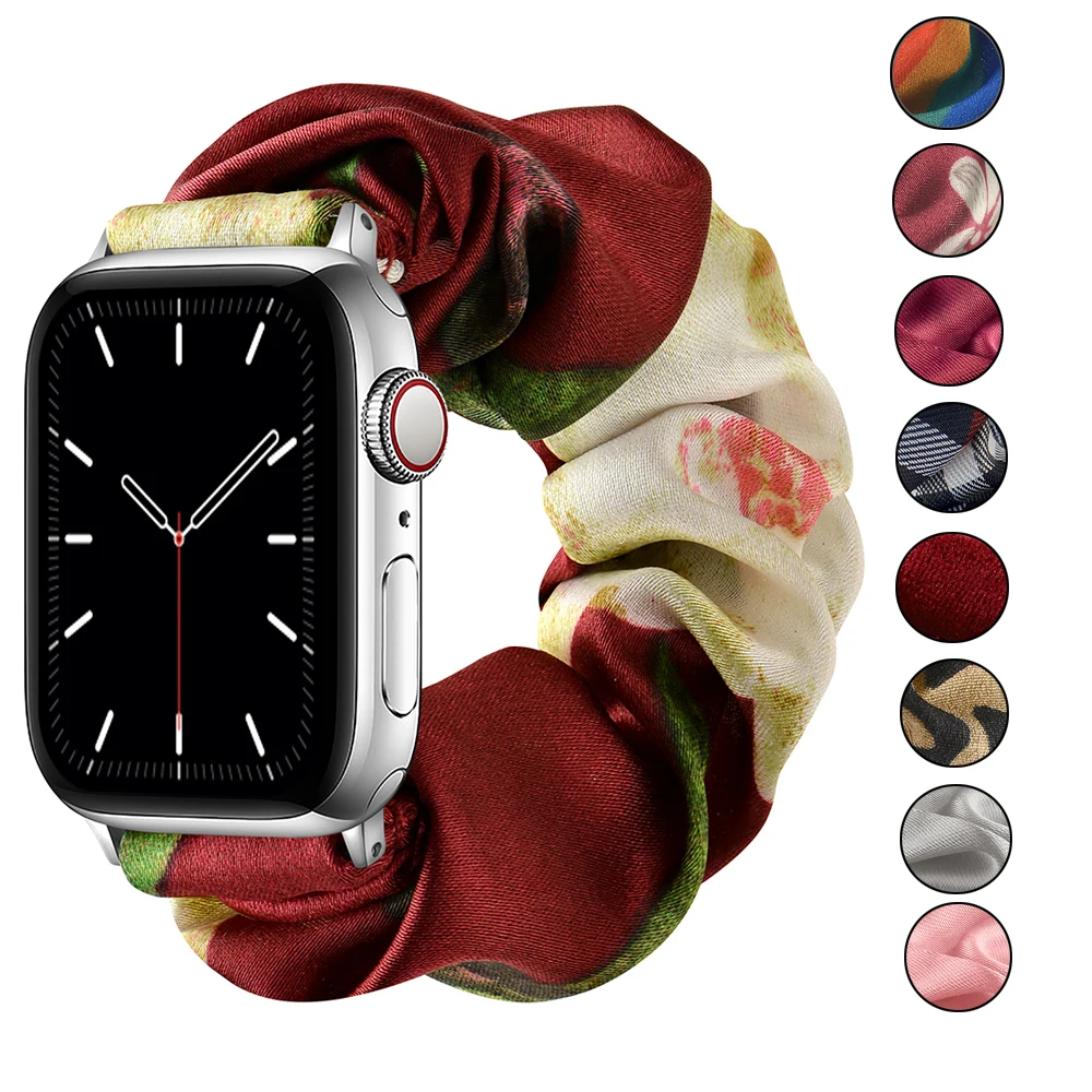 

Scrunchie Strap for Apple watch band 40mm 44mm 42mm 38mm Elastic Fabric Nylon Solo Loop bracelet iWatch series 6 5 4 3 se band