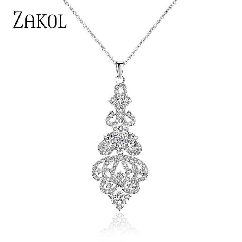 ZAKOL винтажные Свадебные украшения в виде листьев Роскошные кубические