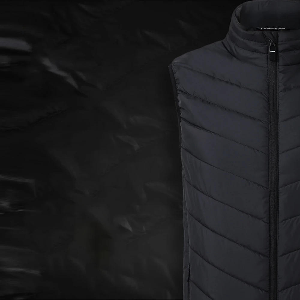 Мужской теплый жилет на молнии хлопковый в полоску с карманами без рукавов