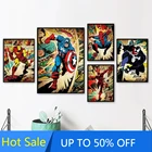 Картина из комиксов Marvel на холсте, настенное искусство, Человек-паук, Мстители, ретро постер, картина для гостиной, украшение для дома