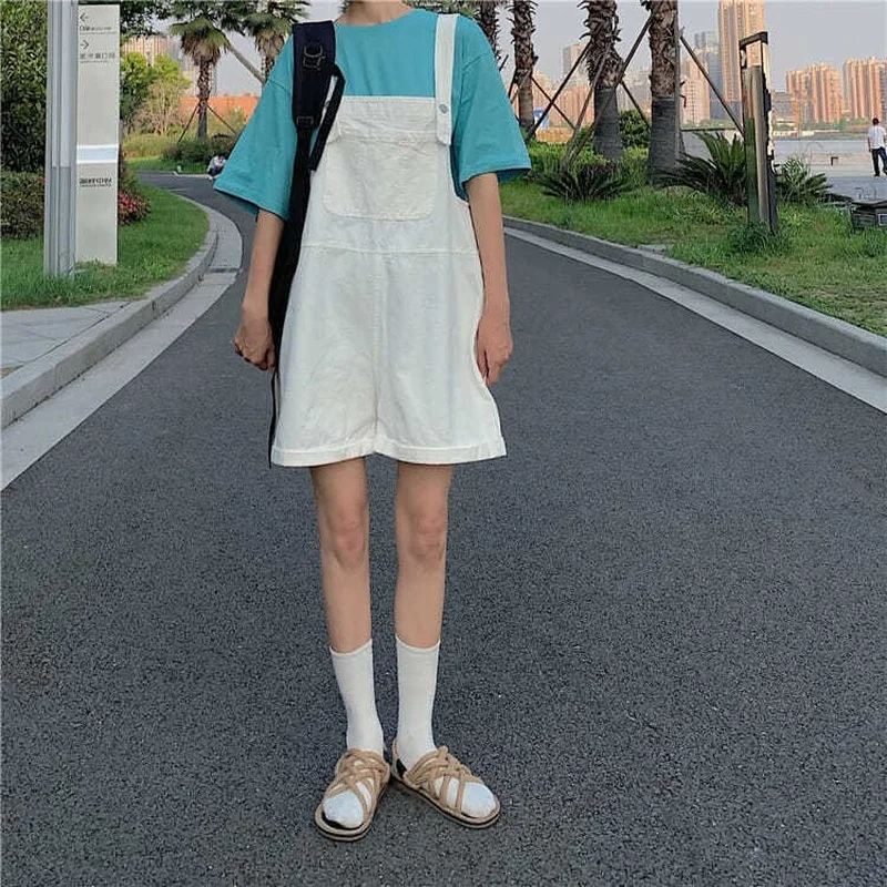 Женские летние комбинезоны 2021 повседневные однотонные модные Свободные