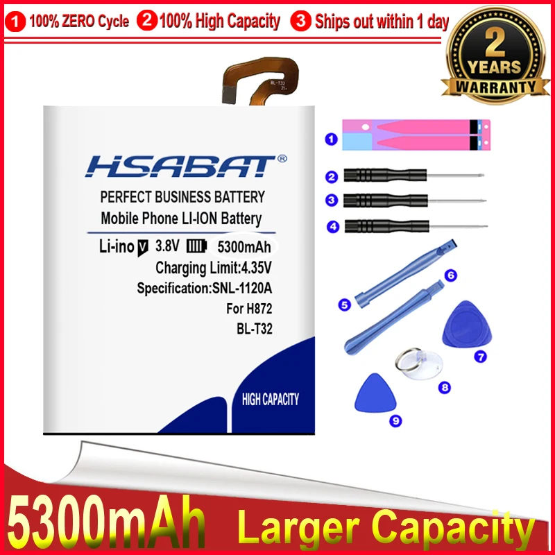 HSABAT 0 цикл 5300mAh BL-T32 Аккумулятор для LG G6 G600L G600S H870 H871 H872 H873 LS993 US997 VS988 Идеальная