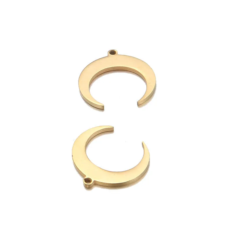 Подвеска Луна из нержавеющей стали с одним/двумя отверстиями 20 шт.|Шармы| |