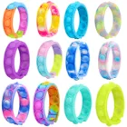 Поп-пузырьки, простая игрушка, антистресс, снятие стресса, красочный силиконовый браслет, тревожность, сенсорные игрушки для аутизма, СДВГ, дети