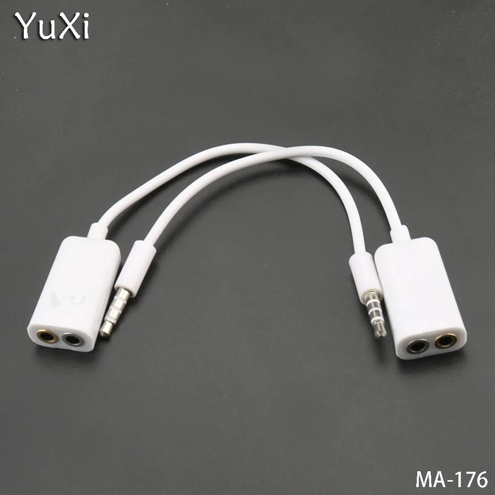 YuXi 4PCS 16CM 3.5 мужской к женскому аудио адаптер для наушников 4 секции 1:2 кабель для преобразования наружного компьютера.