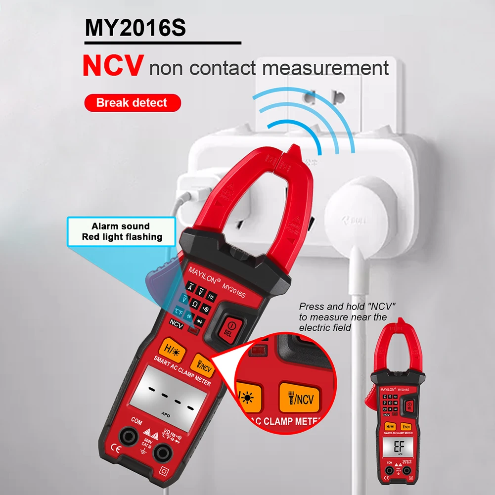 

MY2106S Clamp Meter AC/DC Voltage Digital Clamp Meters Multimeters Voltmeter Electrical Multimeter with LCD Backlight LCD