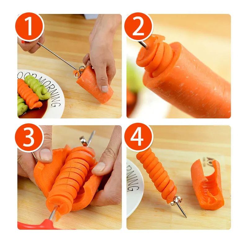 

Creative Potato Spiral Cutter Manual Roller French Fry Cutter Making Twist Shredder Grater Kitchen Gadget Cooking VegetableTool
