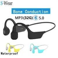 bone conduction headphones waterproof bluetooth 5 0 wireless earphones outdoor sport headset with 32g memory for android