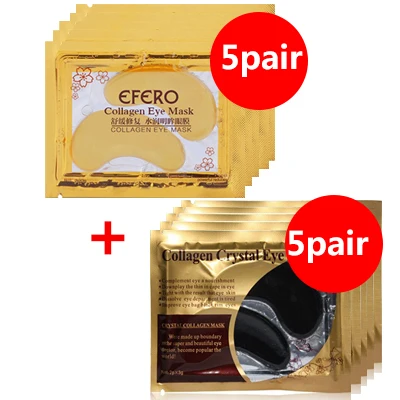 EFERO 5/6/10 пар маска для глаз, маска для лица с украшением в виде кристаллов Коллагеновой Маски гидрогель патчи для глаз против темных кругов, крем для удаления кругов под глазами и мешков под глазами, гелевые подушечки для глаз - Цвет: 10pair