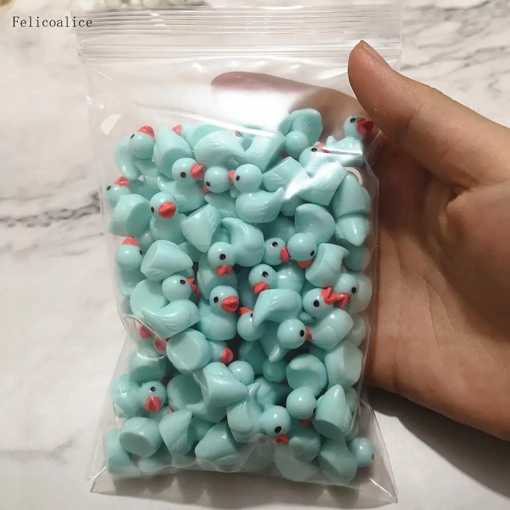 100pcs Animal Resin Duck Flatback DIY Miniature Artificial Hand Painted Cabochon Craft Play Doll House Toy | Дом и сад
