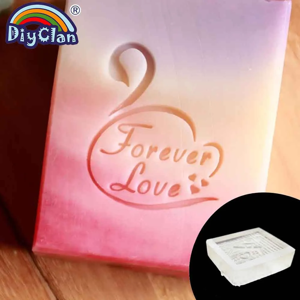 Forever Love мыло ручной работы с рисунком лебедя, прозрачное, сделай сам, натуральное органическое стеклянное мыло, акриловое мыло, изготовленное на заказ, с рисунком