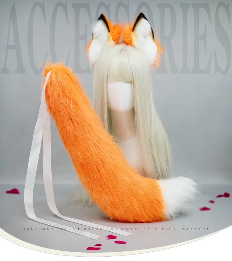 

Halloween Animal Ears Headdress Beast Tail Anime Accessories Cosplay Props Masquerade Fox Ears Headbands for Women Fox Tail Set