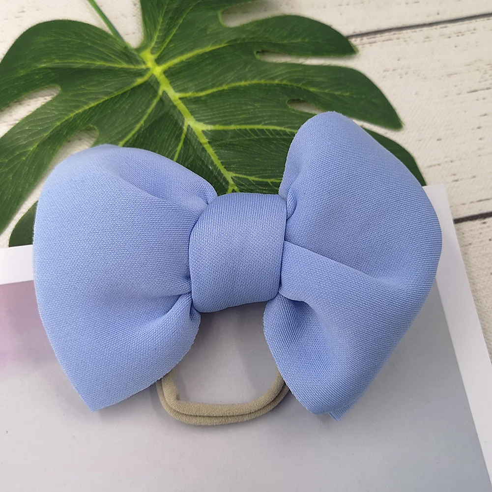 BJ-Blue Детская повязка на голову для маленьких девочек; повязка на голову для девочек; тюрбан для малышей; Детские Луки; повязка на голову с нейлоновым бантом; аксессуары для волос - Цвет: BJ-Blue