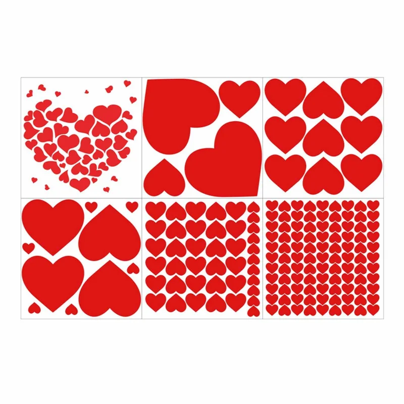 6 шт./партия Мини красный пластиковый любящее сердце Домашний декор настенные