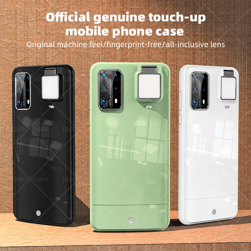 

Ring Light Case For Huawei P20 P30 P40 Pro Plus With Flash Led Fill Light Shot Fashion Ringlight Case For Huawei Nova 7 Pro 6 5G