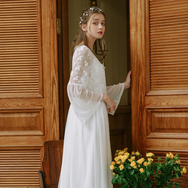 Милая Пижама принцессы из двух частей Женская Весенняя кружевная шелковая