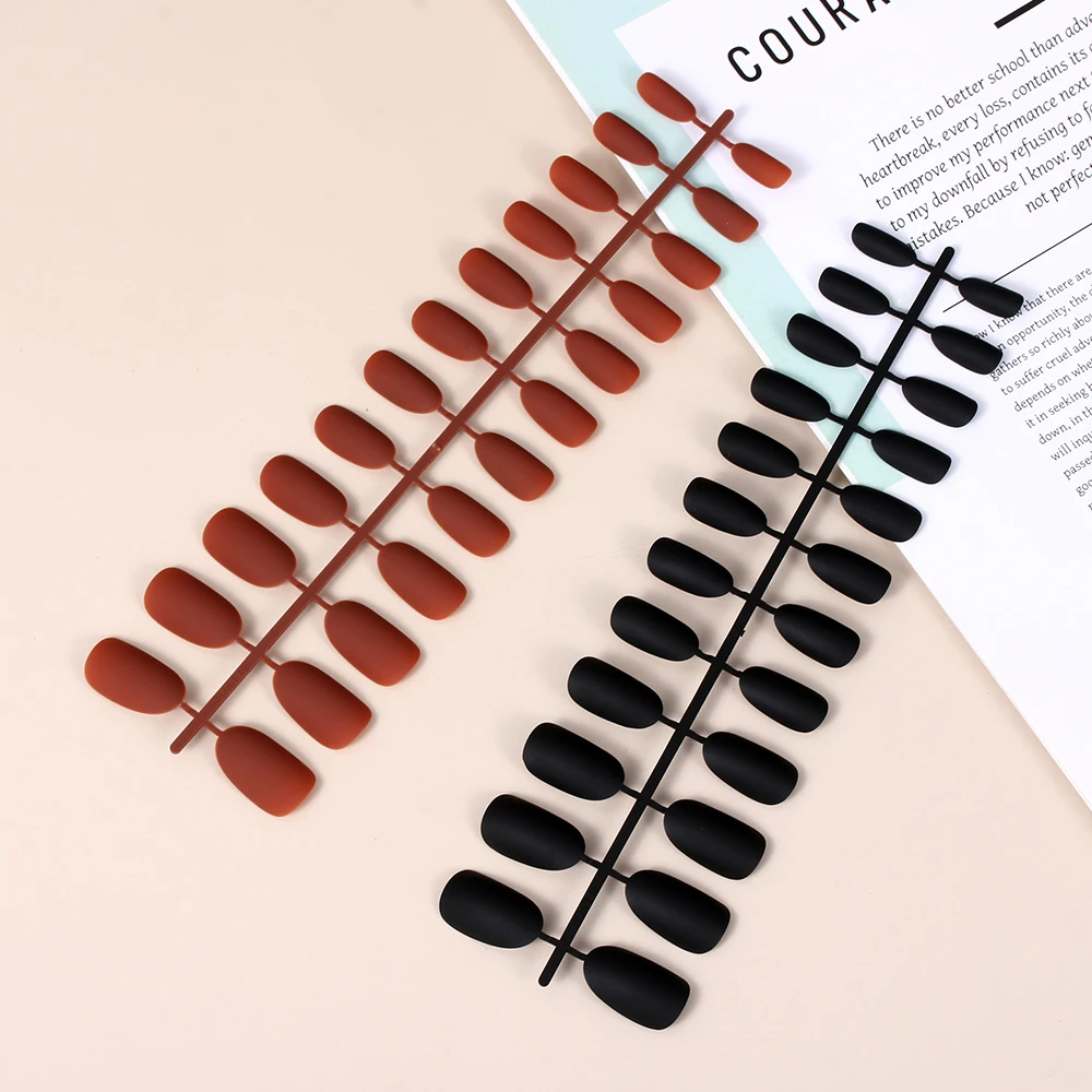 Матовые накладные ногти длинные+клей на 24 шт.|Накладные ногти| |