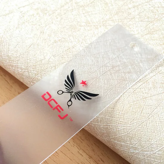 

New fashion customized transparent PVC cardboards, high grade clear PVC clothes tags, hot black golding stamping tags